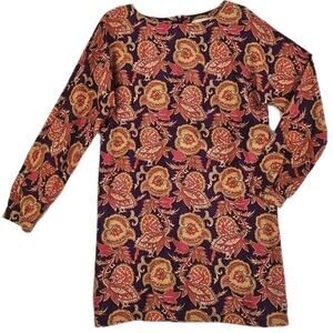 LOFT ~Woman Size S~ Multicolor Long Sleeve Lined Mini Dress Bohemian.